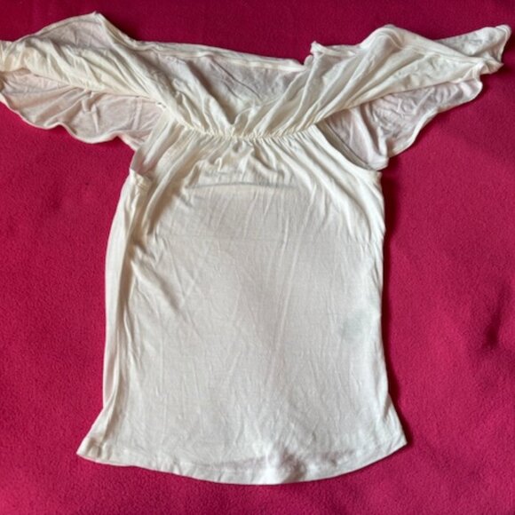 Garage White Top with Ruffle Ladies Junior Size XS - Picture 4 of 11